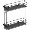Starax Výsuvný kôš s výsuvmi BLUM a s tlmením - Plné dno / Antracit - Pravý / 150 mm / Plno výsuv