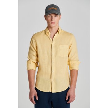 Gant košeľa reg GMNT dyed linen shirt žltá