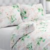 Biante Bavlnené posteľné obliečky Sandra SA-706 Zeleno-hnedé vetvičky s lístkami na bielom Jednolôžko 140x200 a 70x90 cm