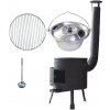Perfect Home kotlík na guláš nerez 1,2 mm 20 l INOX, pokrievka nerez 46 cm INOX, rošt ma grilovanie nerez 45 cm