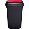 Plastový kôš na odpadky QUATRO, červené veko, 90 l