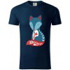 Folklór - líška samostatná - Tričko z organickej bavlny - 3XL ( Tmavomodrá (veľmi tmavá - skoro čierna) )