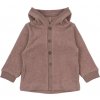 Mikk-Line¨Bavlnená fleecová detská mikina na zips s kapucňou Burlwood Melange