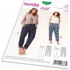 Strih Burda 6678 - Nohavice s pásom do gumy pre plnoštíhle