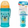 Canpol Babies láhev sportovní s nevylévací slámkou Hello Little 350 ml zelená