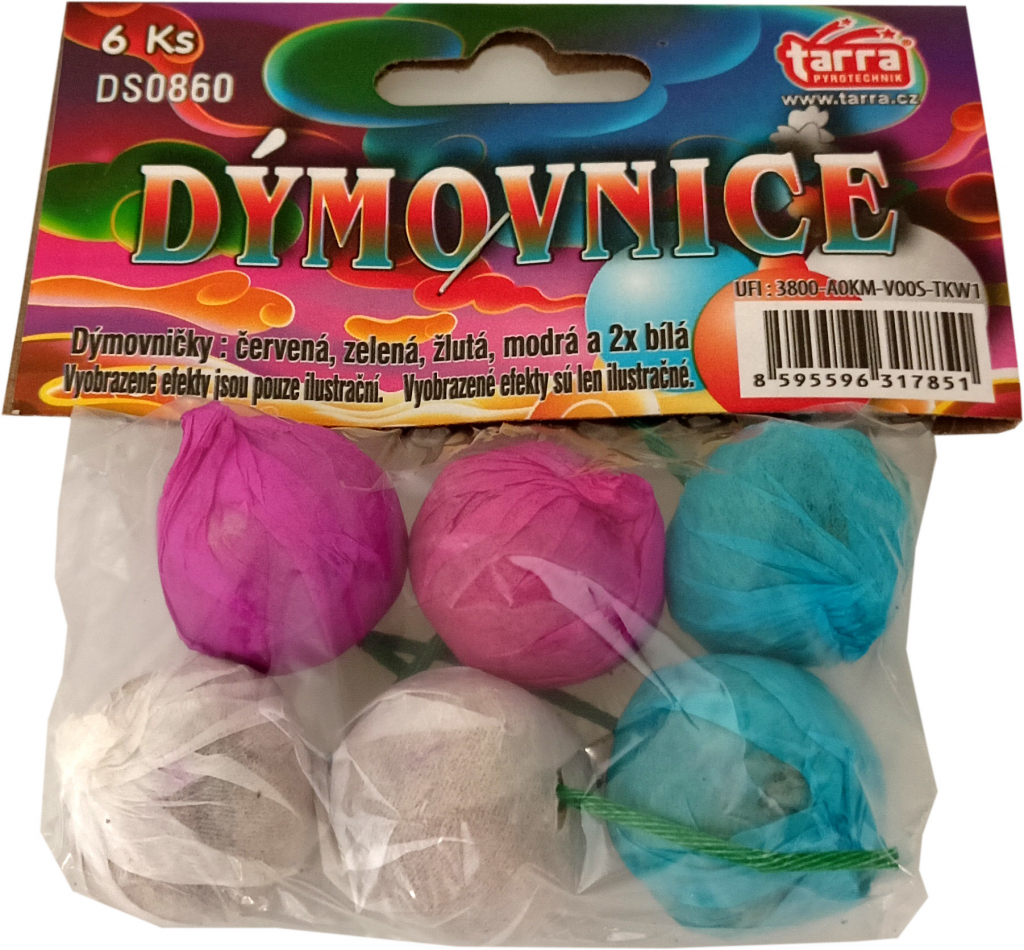 Pyrotechnika Dýmovničky Color Ball 6 ks