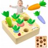 Montessori hračky pre deti vo veku 1-2-3 roky, hra na zbieranie mrkvy