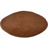 Home Styling Collection Okrúhly koberec, umelá kožušina, priemer 80 cm, tmavo hnedý