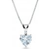 Náhrdelník srdce z bieleho zlata s akvamarínom KLENOTA K0312052