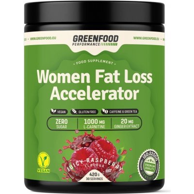 Spaľovač tukov GreenFood Nutrition Performance Women Fat Loss Accelerator Juicy raspberry 420g (GF6005)