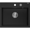 Mexen Oscar, 1-komorový granitový drez 580x490x205 mm, čierna, 6519581000-77