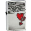 Benzínový zapalovač ZIPPO TRIPLE HEART 28197 (Benzín Zdarma)