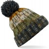 Beechfield Farebná zimná čiapka s brmbolcom Corkscrew - Autumn Moss