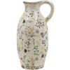 Chic Antique Béžový antik keramický džbán s kvetmi Cavaillon - Ø 15*27 cm - Chic Antique