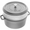 Staub Cocotte okrúhly hrniec s parnou vložkou 26 cm/5,2 l sivý, 1133818