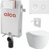 Alcadrain Set modul na stenu, WC Pro, sedadlo s tlačidlom, biela mat M1976 KAE075 1 set