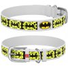 Kožený obojok DC Comics - Batman - biela, XL