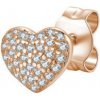 Rosato Bronzová single náušnica Srdiečko so zirkónmi Storie RZO047