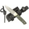 Vega Muela KODIAK-10G.M lovecký nôž 10 cm, zelená, Micarta, mosadz, kožené puzdro, kresadlo