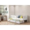 Interbeds Jednolôžková posteľ Kubus3 Biela pre teenagerov 190x80 s matracom, rozkladacia - biela