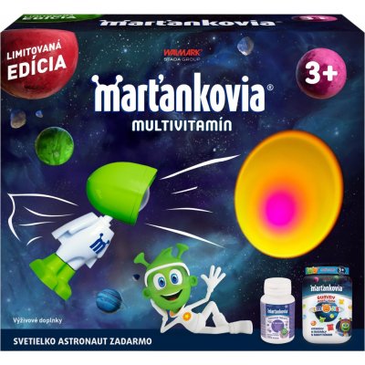 Marťankovia Gummy Multivitamín 50ks + tabliet cmúľacie s inulínom 30 ks + darček svetielko astronaut