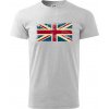 Britská vlajka stará - Klasické pánske tričko vyššej gramáže - XS ( Svetlosivý melír )