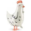 PartyDeco Fóliový balónik nafukovací chodiaci Sliepka 60 cm