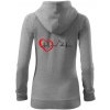 Nemecký ovčiak ekg - Mikina dámska trendy zipper s kapucňou - XS ( Tmavosivý melír )