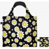 Skladacia nákupná taška LOQI SMILEY Flowers Black