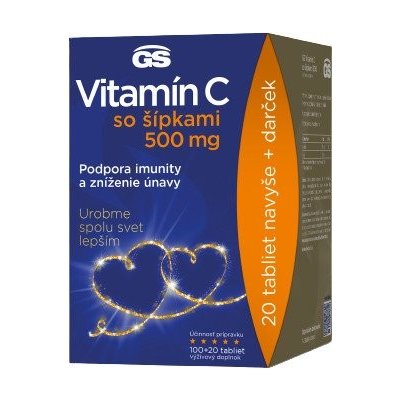 Gs Vitamín C 500 so Šípkami 100+20 tabliet Darček 2022