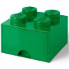 LEGO® úložný box s šuplíkem 25 x 25 x 18 cm tmavě zelená