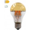 Diolamp Retro LED Filament zrkadlová žiarovka A60 6W/230V/E27/2700K/690Lm/180°/DIM, zlatý vrchlík