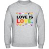 AWDis Mikina - Nápis - Love is Love - Šedivá sivá - XL - Pánske