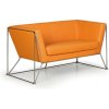 Kožená sedacia súprava NET, dvojmiestna, oranžová