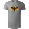 Nemecká orlica a vlajka - Tričko z organickej bavlny - 2XL ( Starostrieborná )
