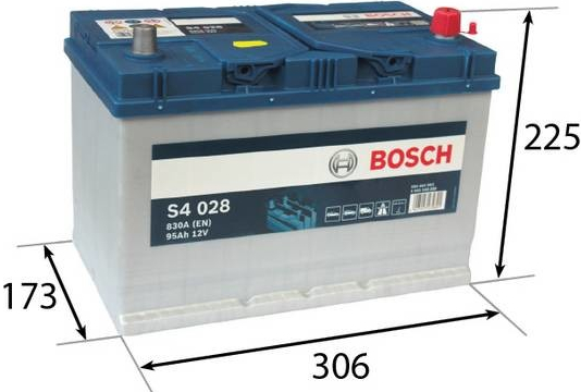 Batería de arranque Bosch 12V/95Ah/830A L x An x Al 306x173x225mm/S: 0