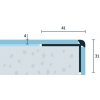 Schodová hrana vŕtaná strieborná matná 41x31 mm, hrúbka 4 mm