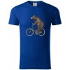 Medveď na bicykli - Tričko z organickej bavlny - L ( Kráľovská modrá )