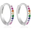 Agato Stříbrné kruhové náušnice s barevnými zirkony AGT-E177KC