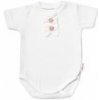 Baby Nellys Dojčenské rebrované body s gombíkmi kr. rukáv, Girl - biele, veľ. 80