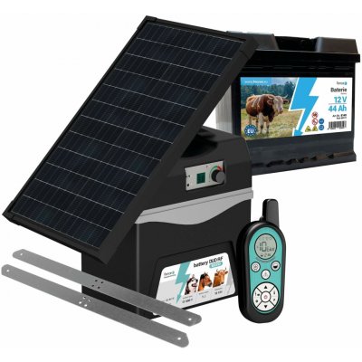 Bateriový RF zdroj fencee battery DUO RF BDX10 s ovladačom + solární panel 30 W + držiak + batéria
