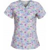 BAMBINA blúza zdravotnícka, vzor srdiečka fialové L