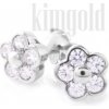Náušnice kvetinky napichovacie z bieleho zlata K767b