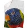 Deka Farebný papagáj (Rozmer: 150 x 120 cm, Podšitie baránkom: ÁNO)
