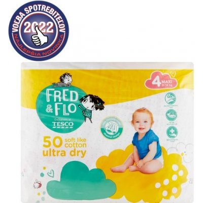 Tesco Fred & Flo Ultra Dry plienky 4 Maxi 50 ks od 6,19 € - Heureka.sk