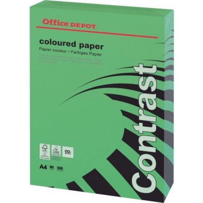 Farebný papier Office Depot A4 intenzívna zelená 80 g/m2