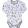 Dojčenské bavlnené body s dlhým rukávom New Baby Music Biela 80 (9-12m)