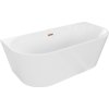 Mexen Oval, voľne stojaca nástenná vaňa 140 x 75 cm, biela, medený prepad, 52671407500-65