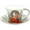 HOME ELEMENTS Hrnček 250 ml, s tanierikom, Mucha svetlý