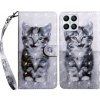 Peňaženkové 3D puzdro PAINTED na Honor X8 4G – Usmievajúca sa mačka